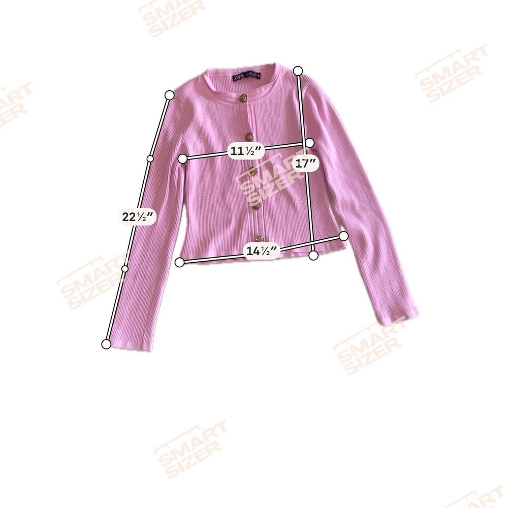 zara pink ribbed cardigan skirt set gold buttons sz L classic DC lady jacket - Picture 6 of 10